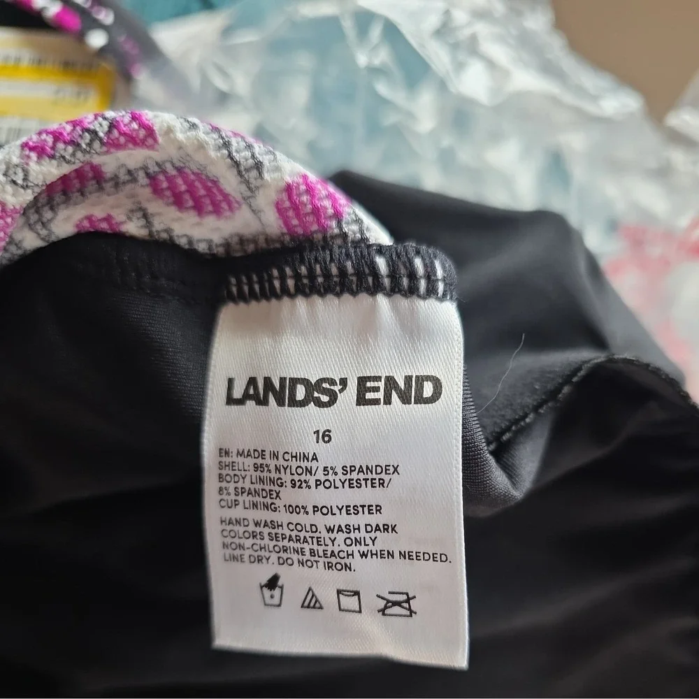 Lands' End Women's geometric print tankini Size 16 New With Tags (354)